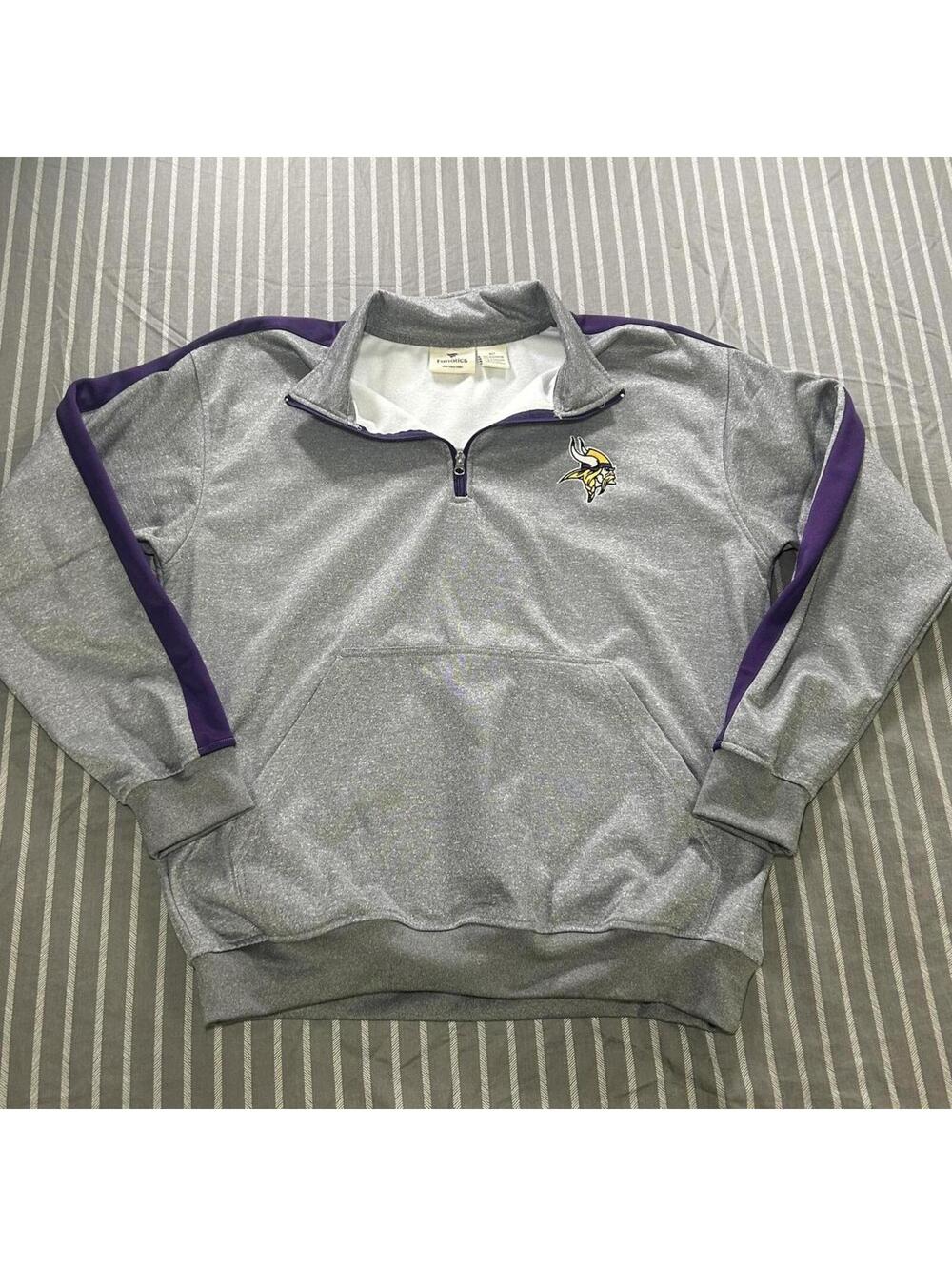Minnesota Vikings Fanatics quarter-zip pullover midweight jacket Men's XLT